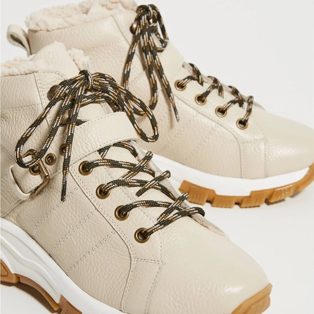 Anthropologie Alexis Sherpa-Lined Hiker Boots size 38